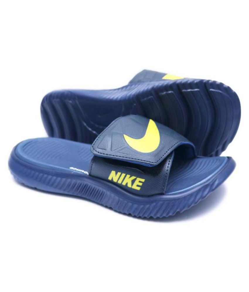 navy blue nike flip flops