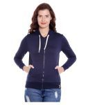 Campus Sutra Cotton Blue Hooded Sweatshirt