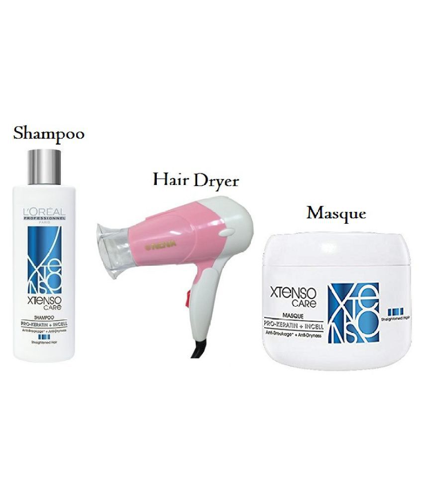 IMPORTEDD L'oreal Professional X-Tenso Shampoo + Nova Hair Dryer + Hair  Mask Cream 250 gm: Buy IMPORTEDD L'oreal Professional X-Tenso Shampoo +  Nova Hair Dryer + Hair Mask Cream 250 gm at