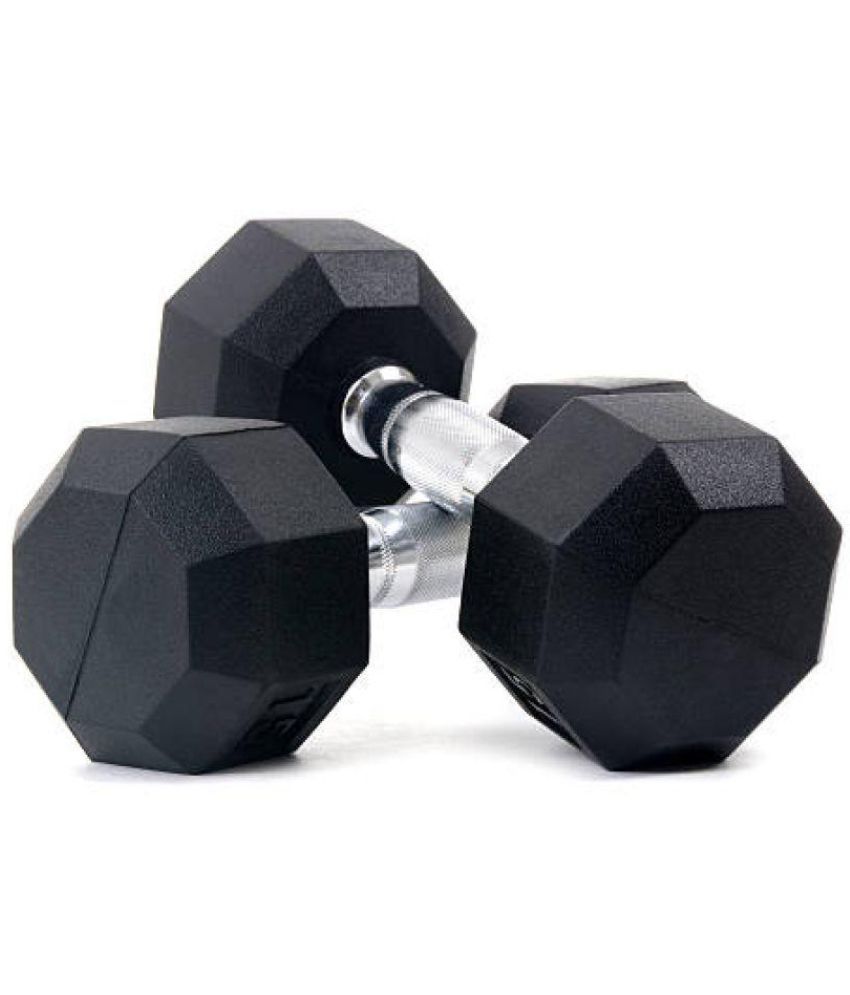 Dumbbell Rubberized Hexa 7.5 kg Dumbell Sets for Men