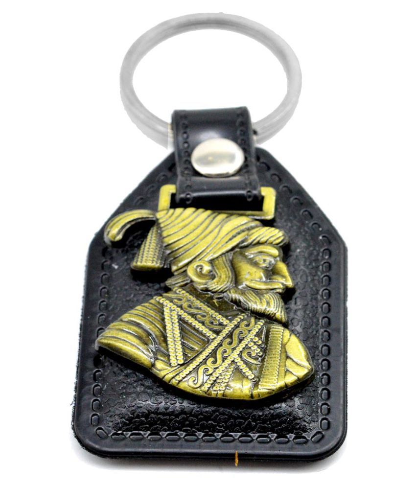 Faynci Shivaji Maharaj Antique Gold Key Chain for Good luck/Gifting ...