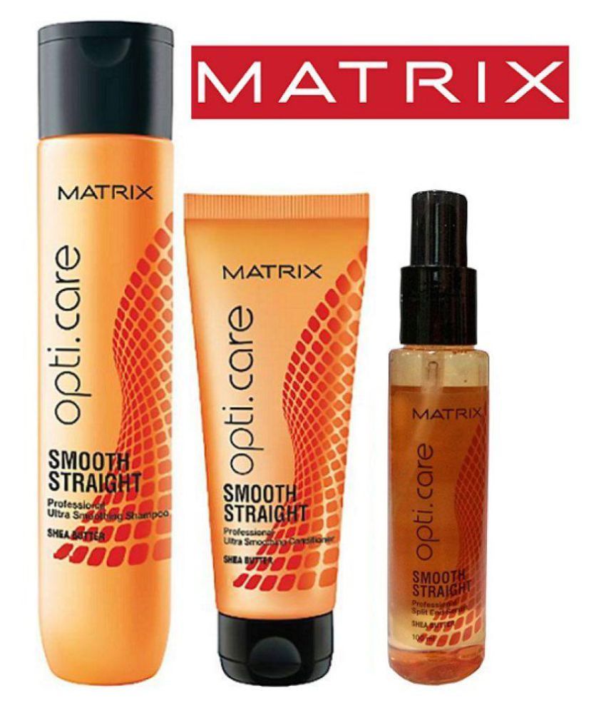 Matrix Opti Care Smooth Straight Shampoo Conditioner Hair Serum
