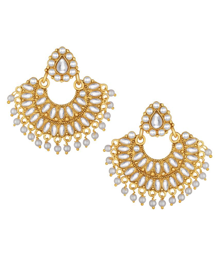     			Spargz Modern Gold Plated Kundan Chandbali Earring For Women aier_1470