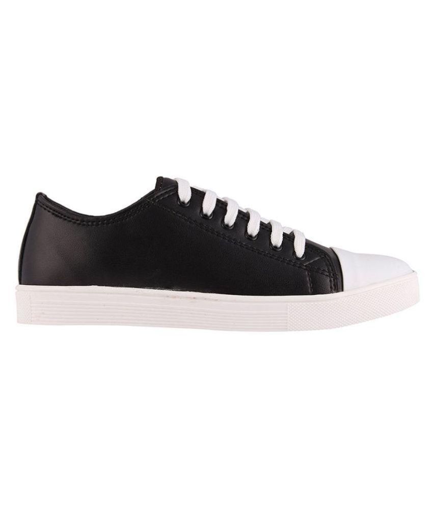 Stylish Black & White Lace Up Sneaker Sneakers White Casual Shoes - Buy ...