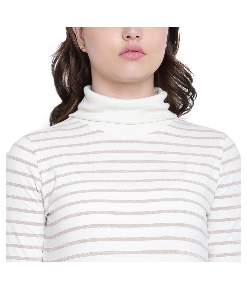 Texco Cotton Off White Non Hooded Sweatshirt