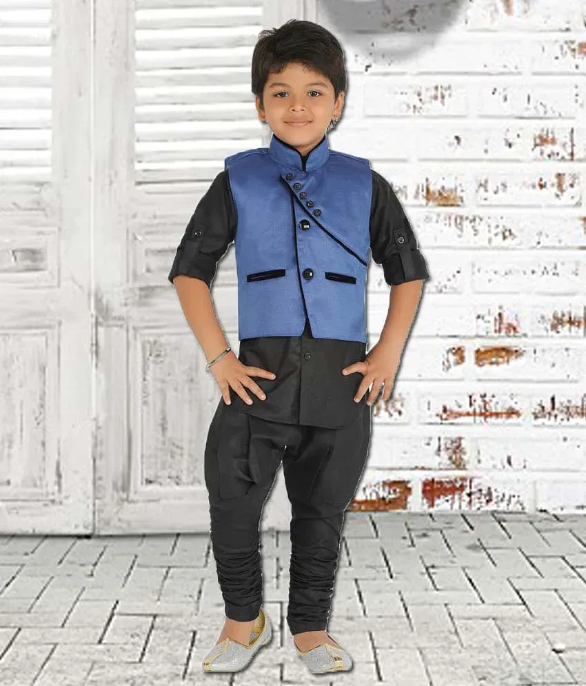 Ahhaaaa Kids Ethnic Wear Sherwani and Breaches Set For Boys