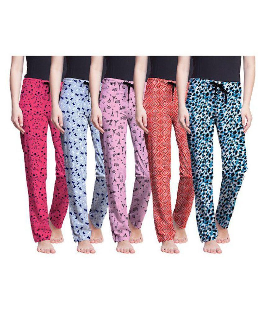 Buy So Sweety Cotton Pajamas - Multi Color Pack of 5 Online at Best ...