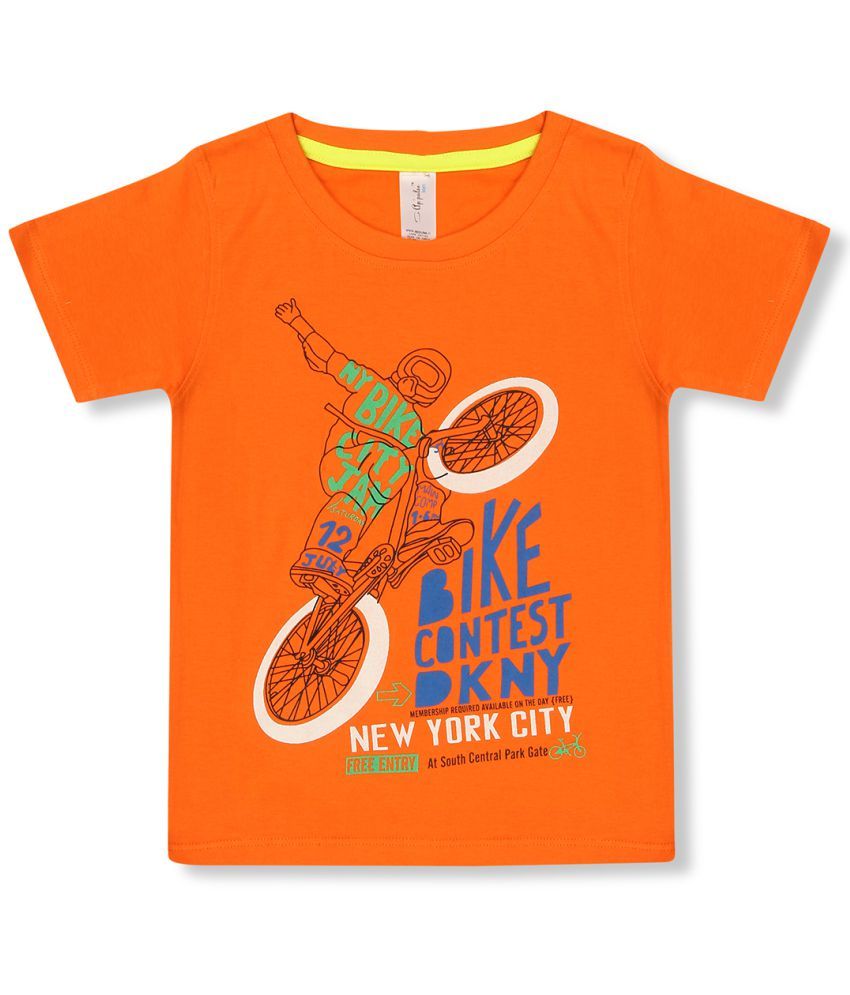     			Ap'pulse Pack of 1 Boys 100% Cotton T-Shirt ( Orange )