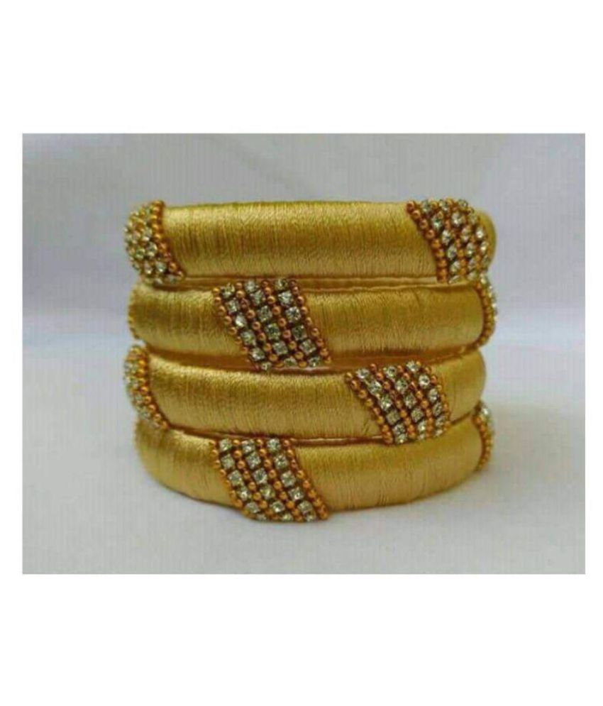 silk thread golden bangles