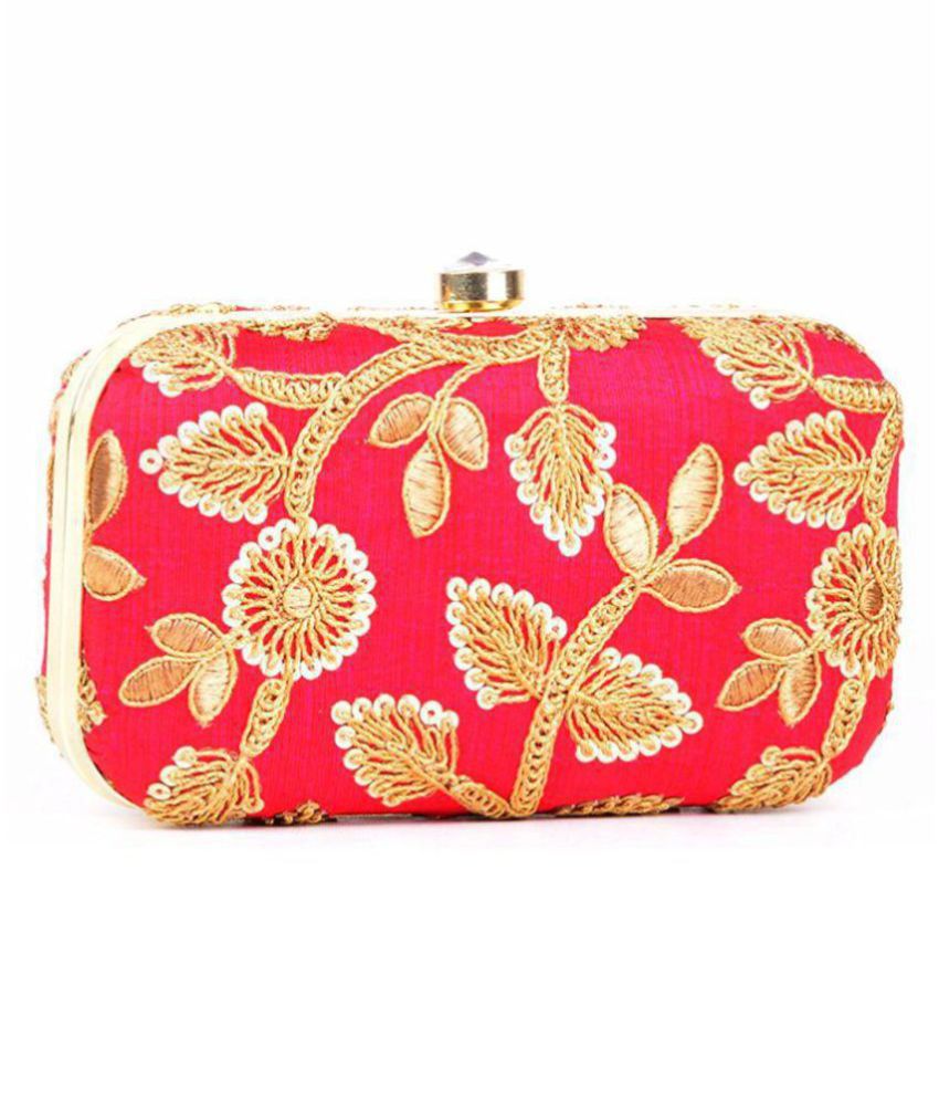 Buy Annita Red Fabric Box Clutch at Best Prices in India - Snapdeal