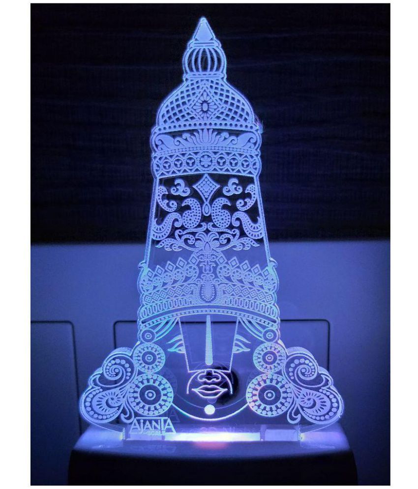     			Ajanta Tirupati Balaji ( PEN STAND FREE ) Code : 2069 3D Night Lamp Multi - Pack of 1