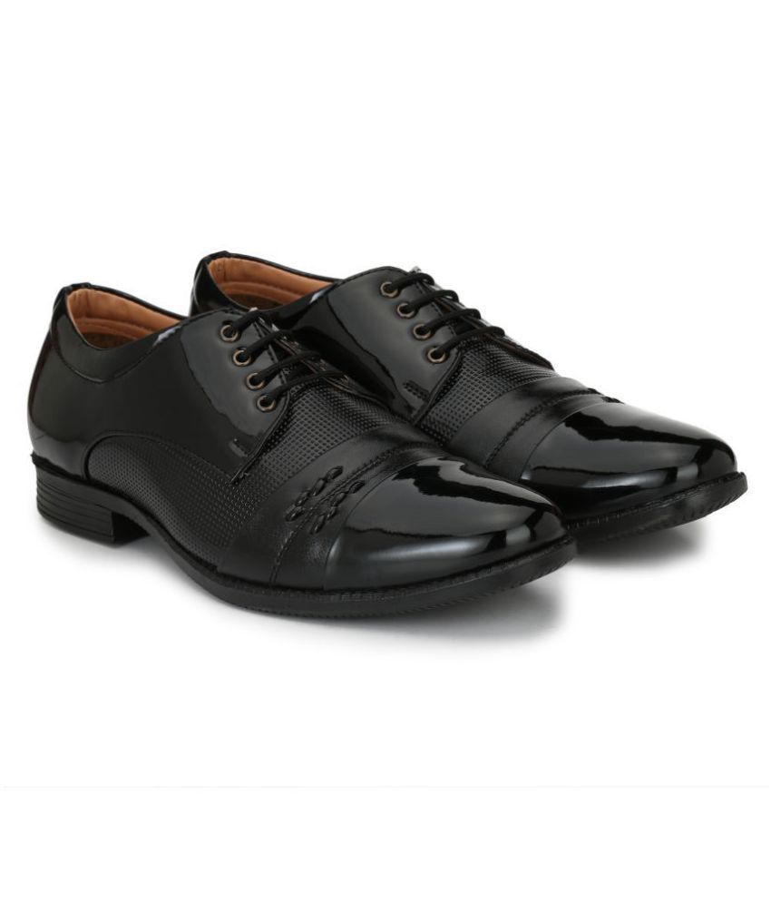 JACKDAW Office Artificial Leather Black Formal Shoes Price in India ...