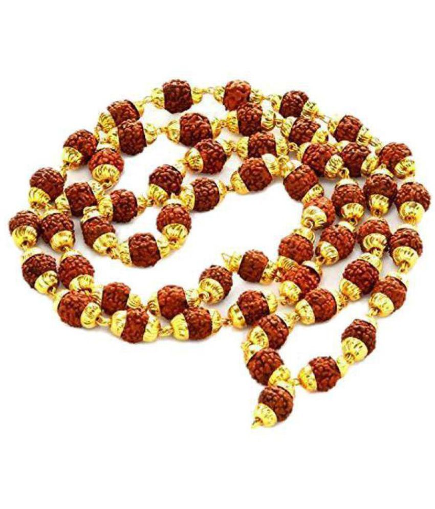     			Astha Jyotish Brown Wooden 5 Mukhi Rudraksh Mala