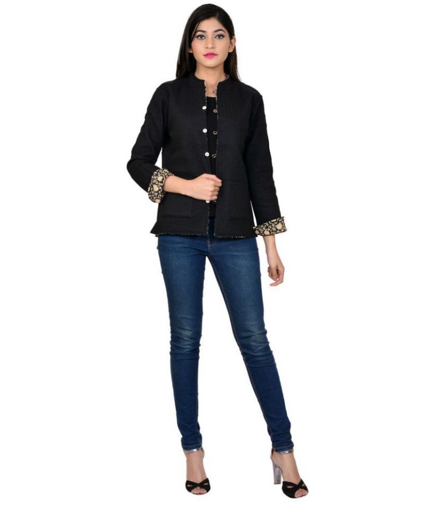 Buy Jaipur Textile Hub Cotton Black Reversible Jackets Online at Best