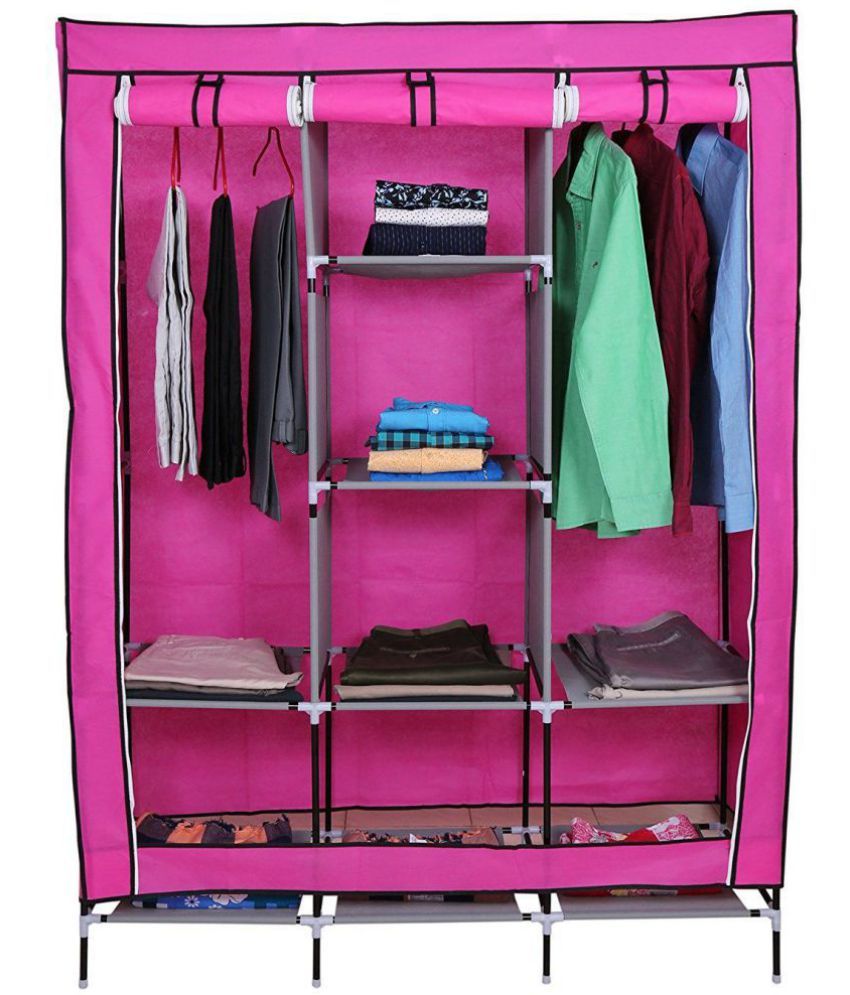 Non-woven Fabric Collapsible Wardrobe Clothes Storage Rack Cupboard ...