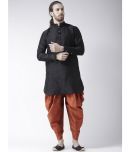 Deyann Black Silk Blend Dhoti Kurta Set