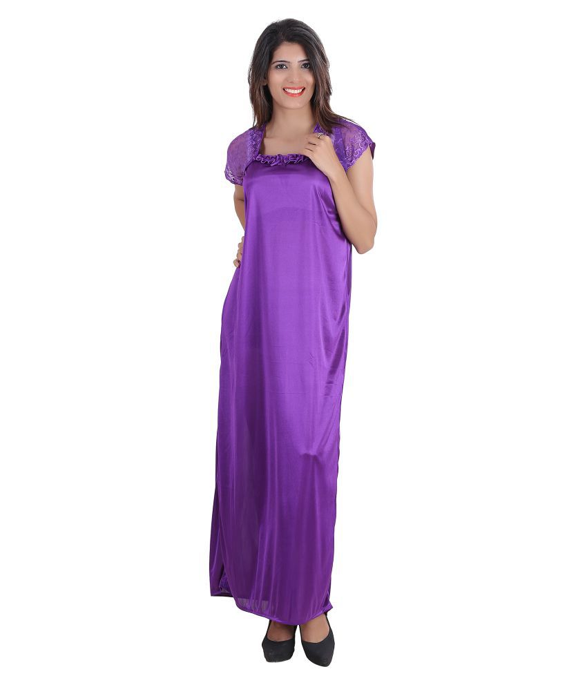 Buy Glossia Satin Nighty And Night Gowns Purple Online At Best Prices In India Snapdeal 2110