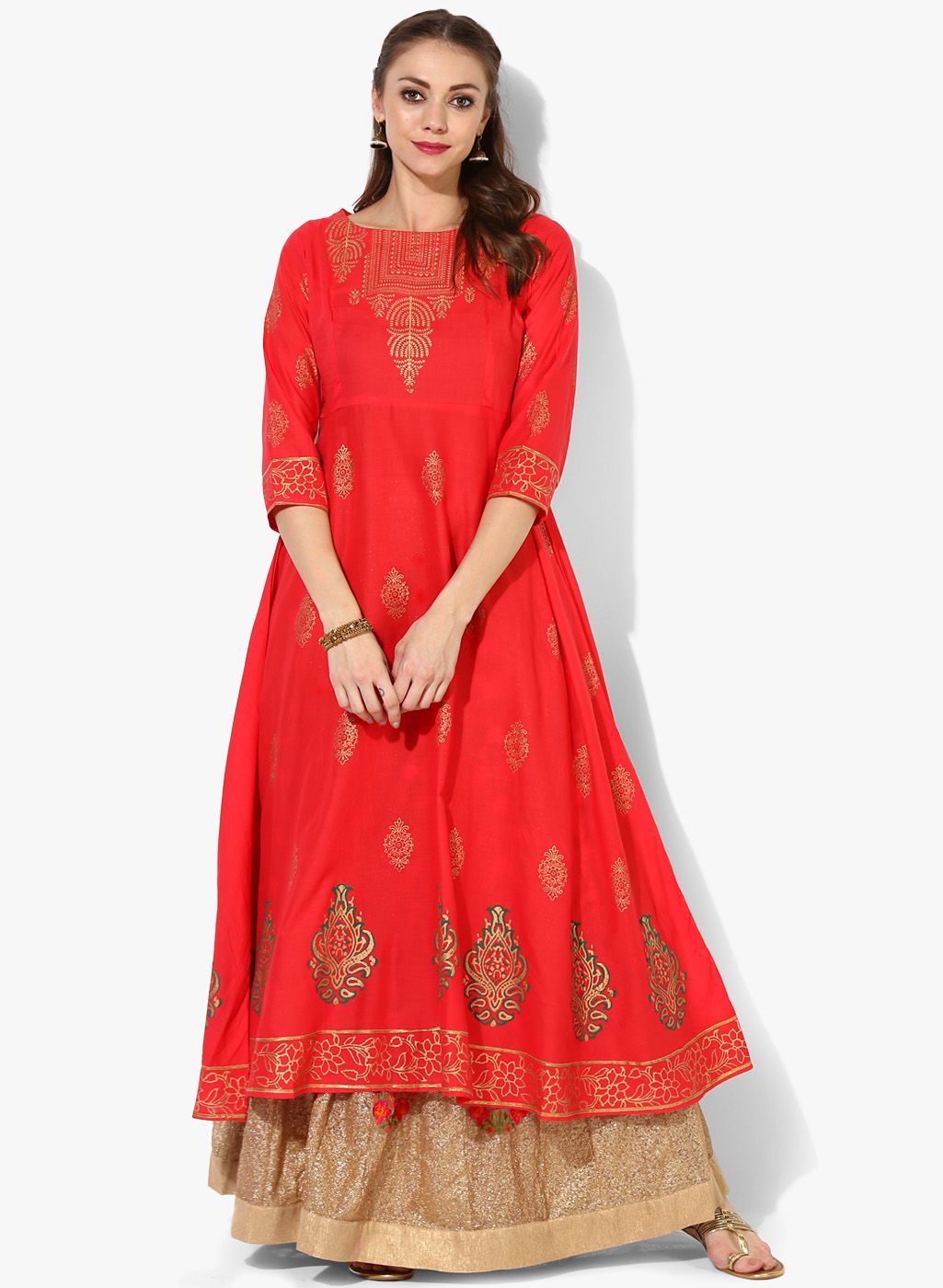 buy red anarkali online