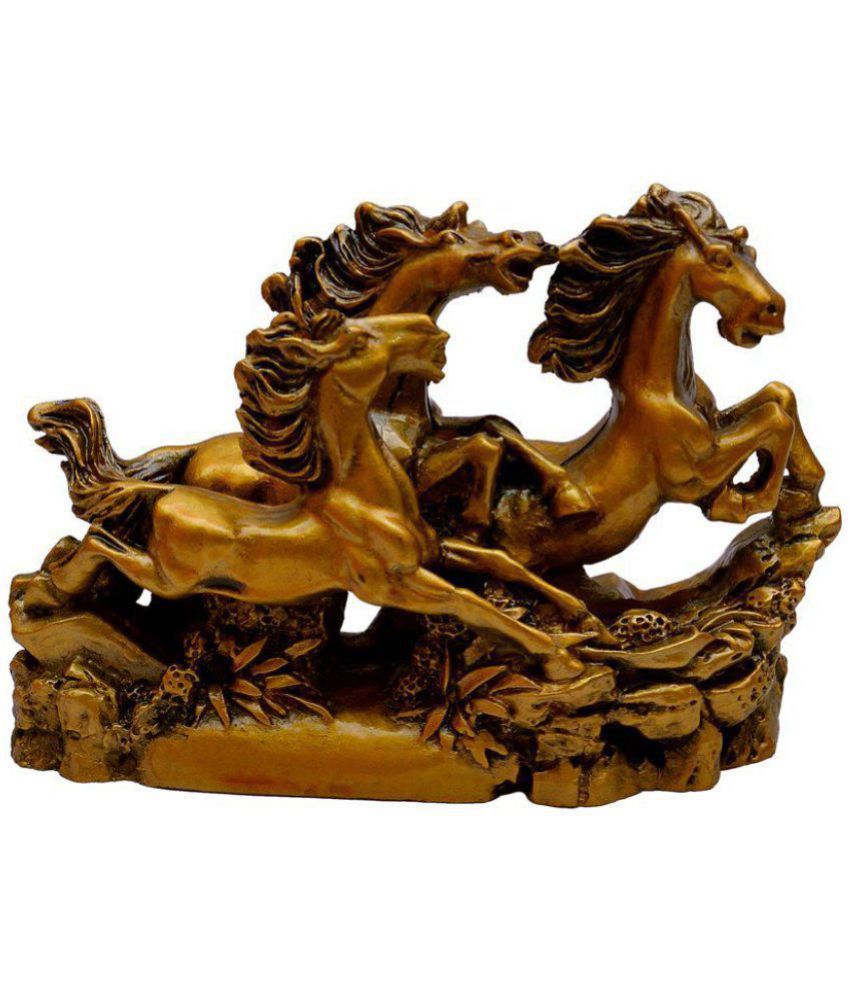     			Arina Collection Yellow Resin Three Running Horses For Victory