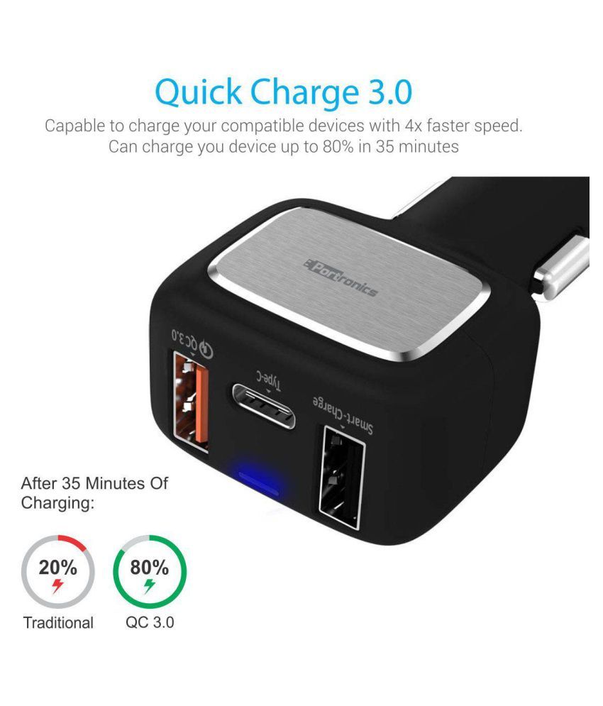 Portronics Car Mobile Charger POR 854 Black Buy Portronics Car Mobile