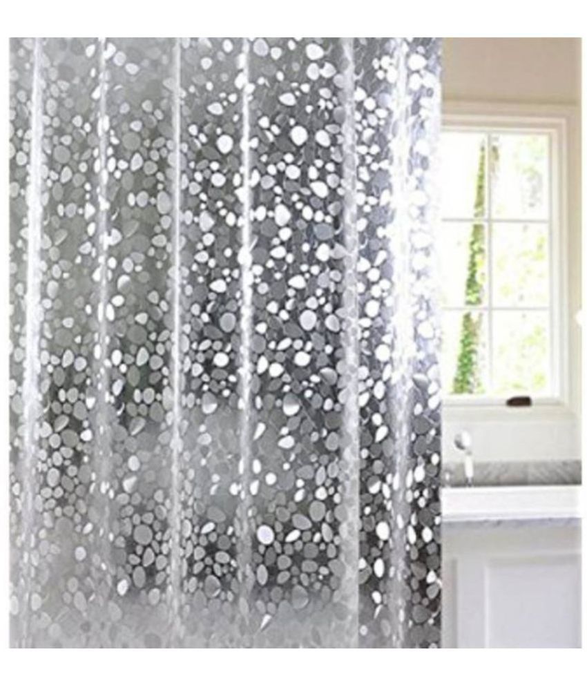     			E-Retailer Single Window Transparent Ring Rod PVC Curtains White