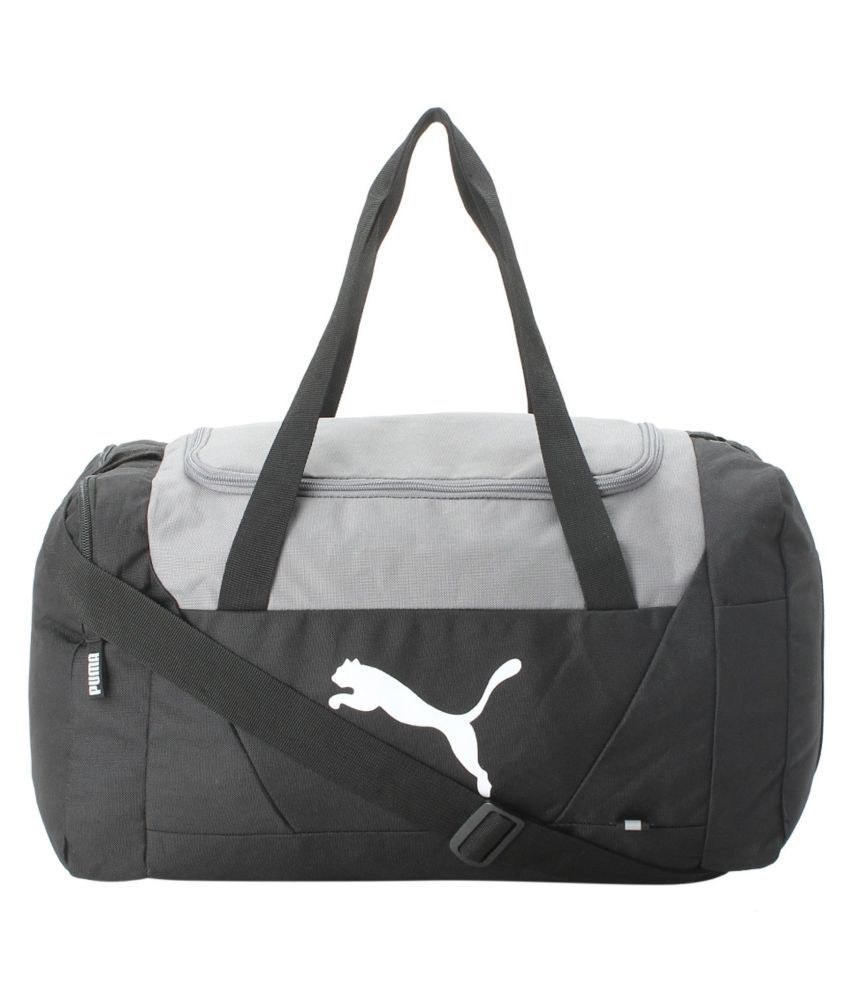 puma black solid duffle bag