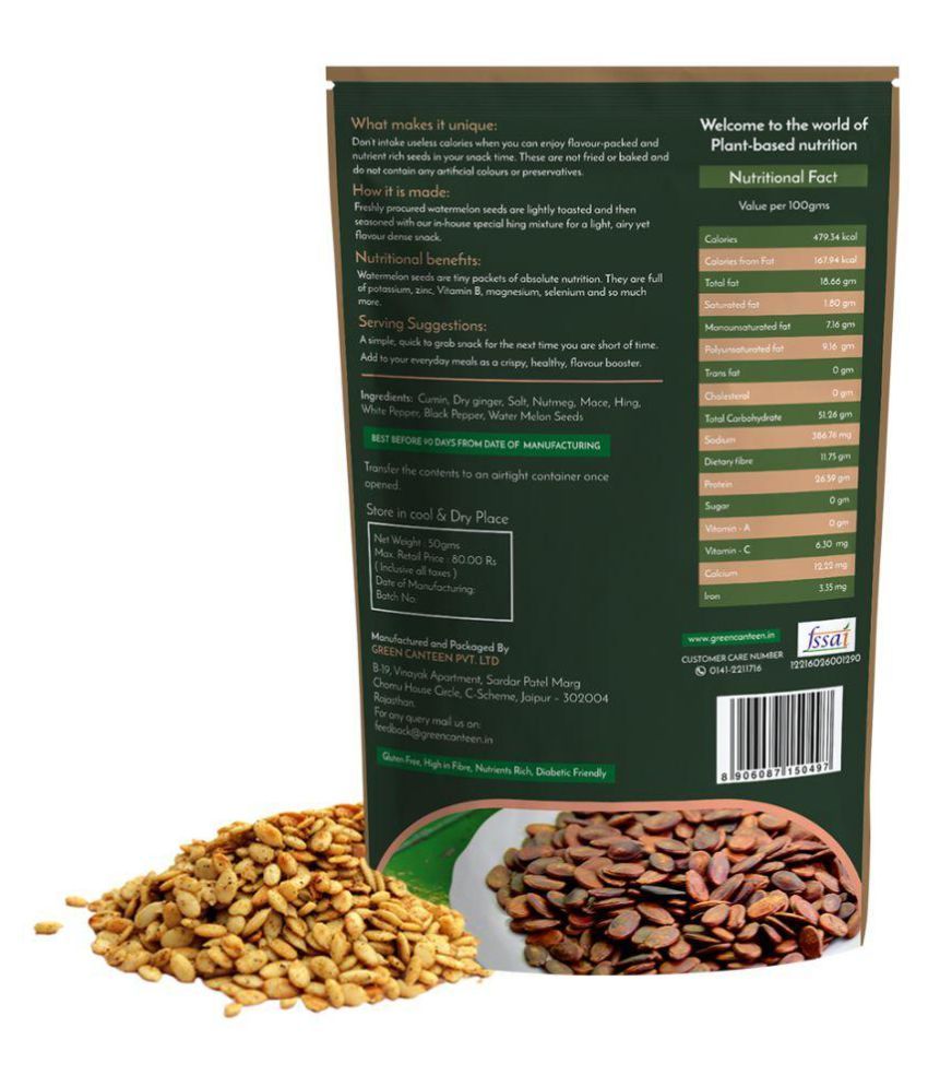 Green Canteen Watermelon Seeds 50 gm Pack of 2 Buy Green Canteen