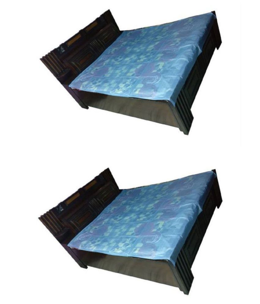 SpringLoom Blue Plastic Waterproof Sheet ( 203 cm A 183