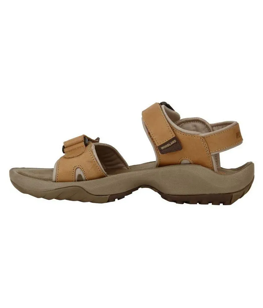 WOODLAND SANDAL 1033111 CAMEL MEN'S LETHER SANDAL | Chakhdi