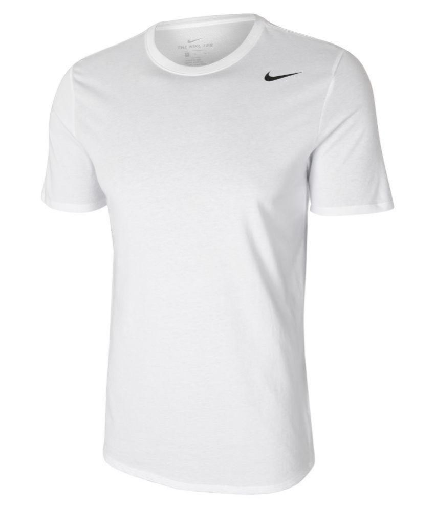 Nike White Polyester Lycra T-Shirt - Buy Nike White Polyester Lycra T ...