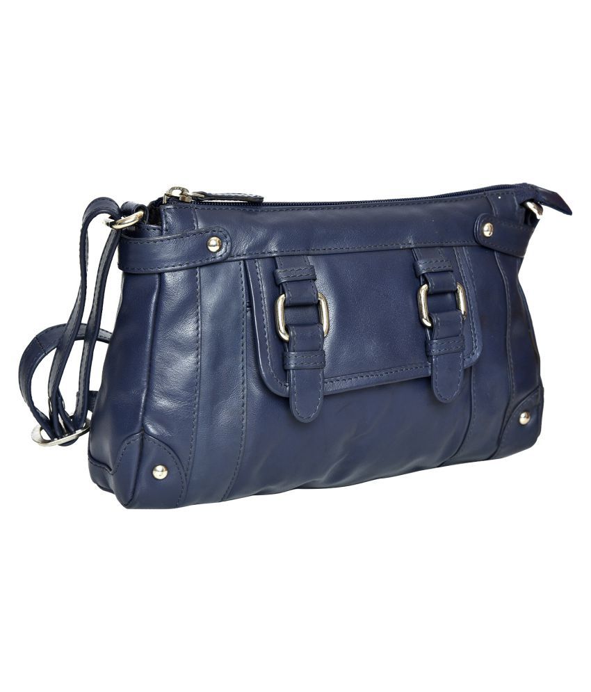 Bagatella Blue Pure Leather Sling Bag - Buy Bagatella Blue Pure Leather Sling Bag Online at Best ...
