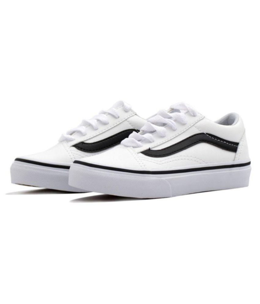 leather old skool white vans