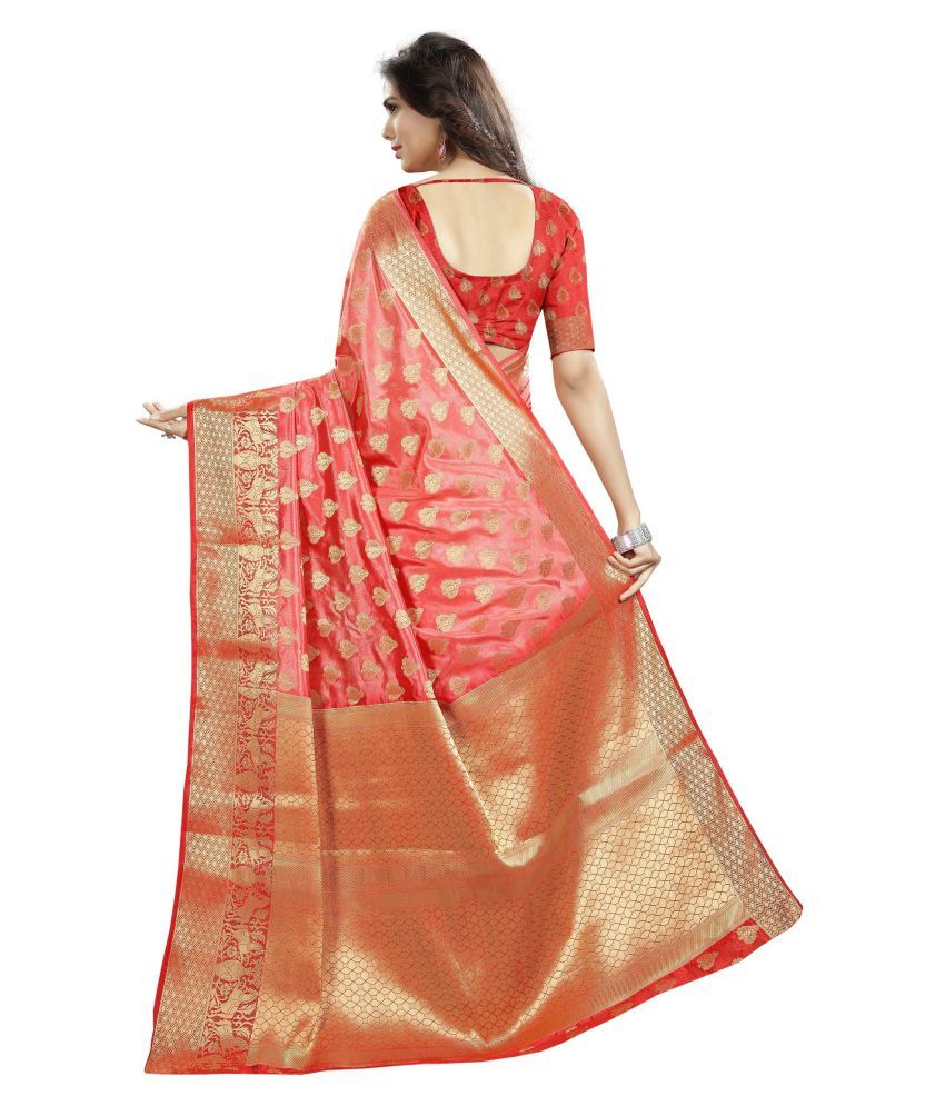 orange kanchipuram wedding saree