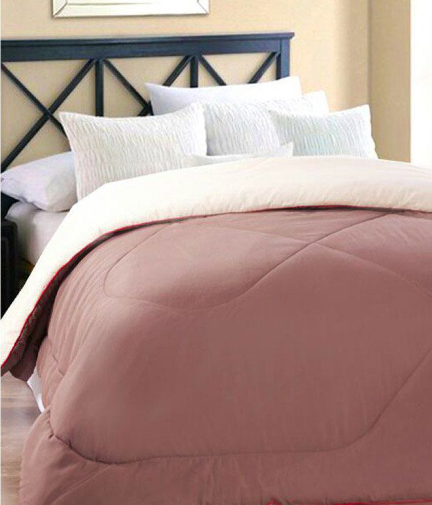     			Desirica Double Cotton Pink Plain Quilt