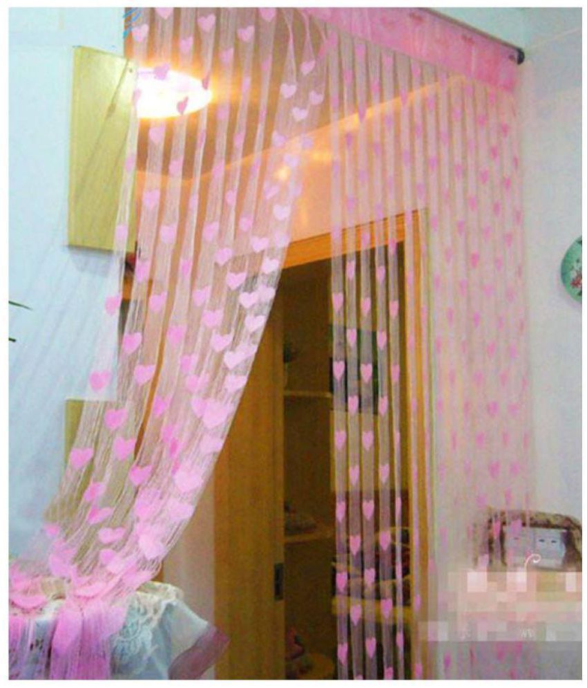     			Tanishka Fabs Others Transparent Rod Pocket Door Curtain 6.5 ft Pack of 2 -Light Pink