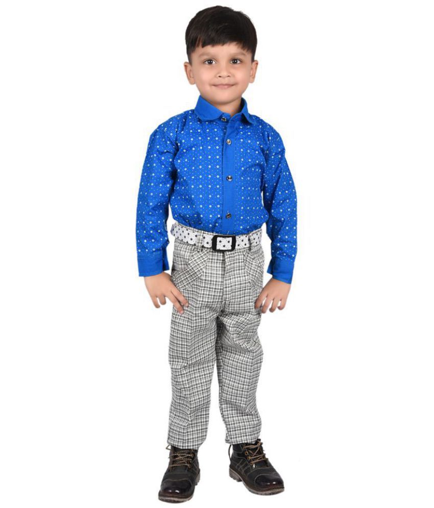 checkered shirt blue suit