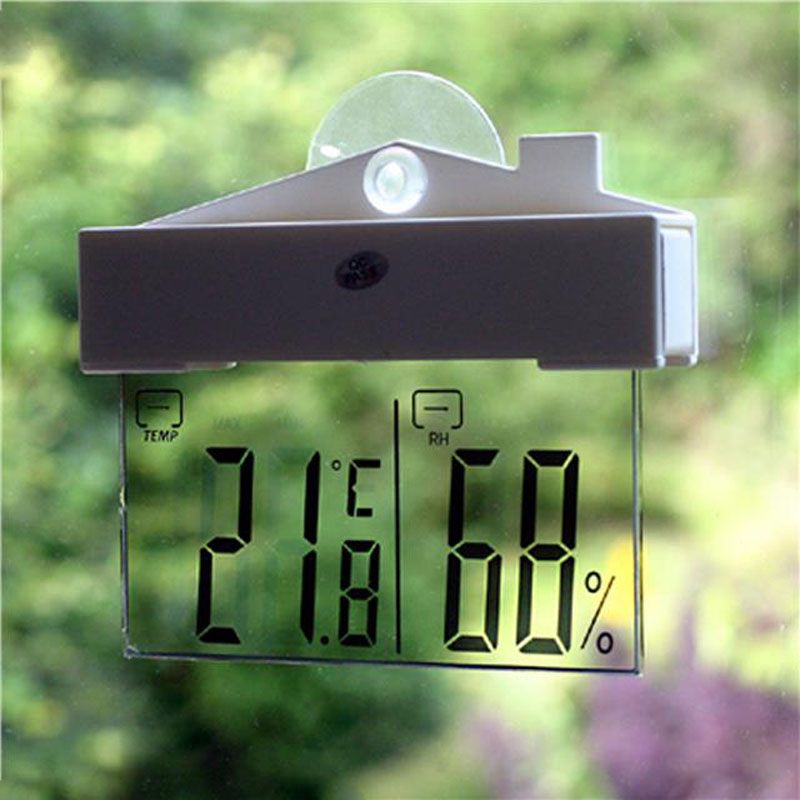 Wowobjects Transpa Lcd Digital, Outdoor Window Thermometer