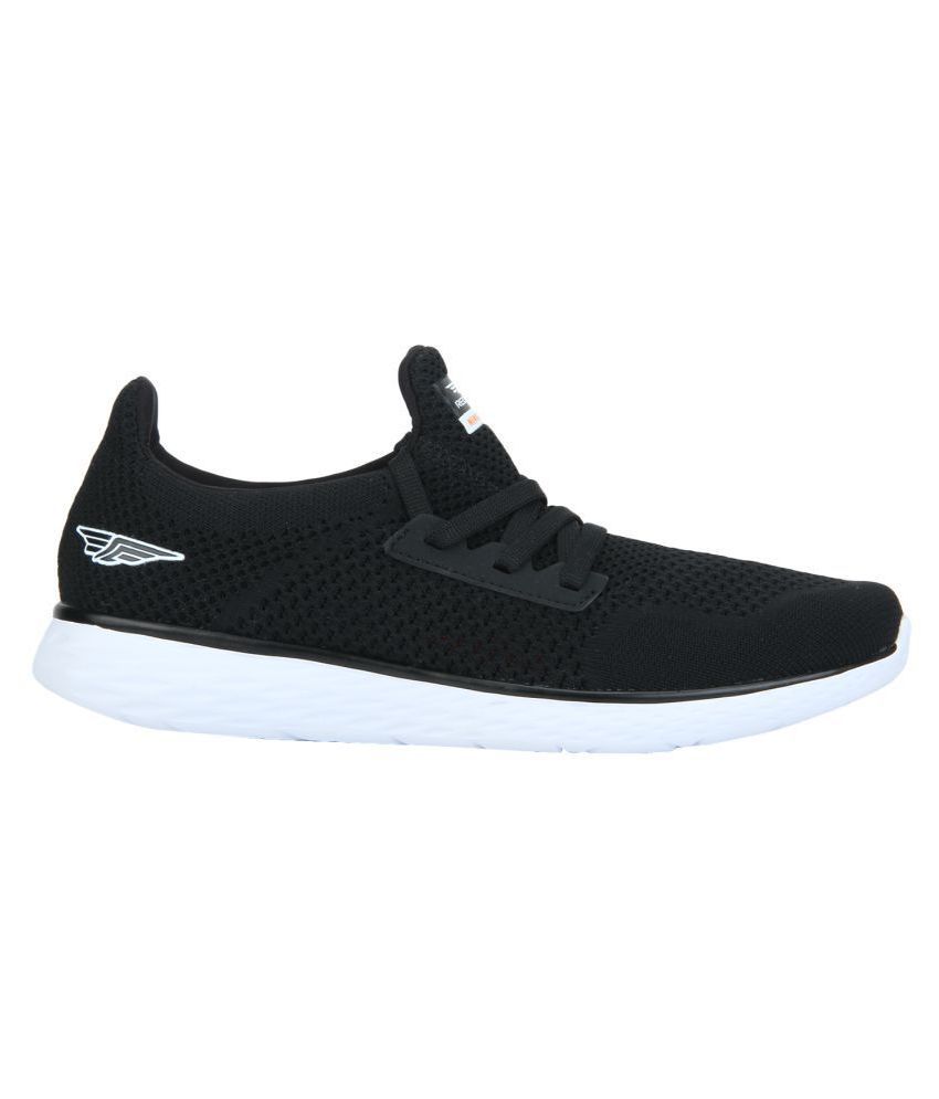 red tape men's black running shoes