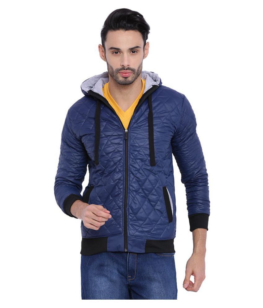     			Campus Sutra Blue Quilted & Bomber Jacket
