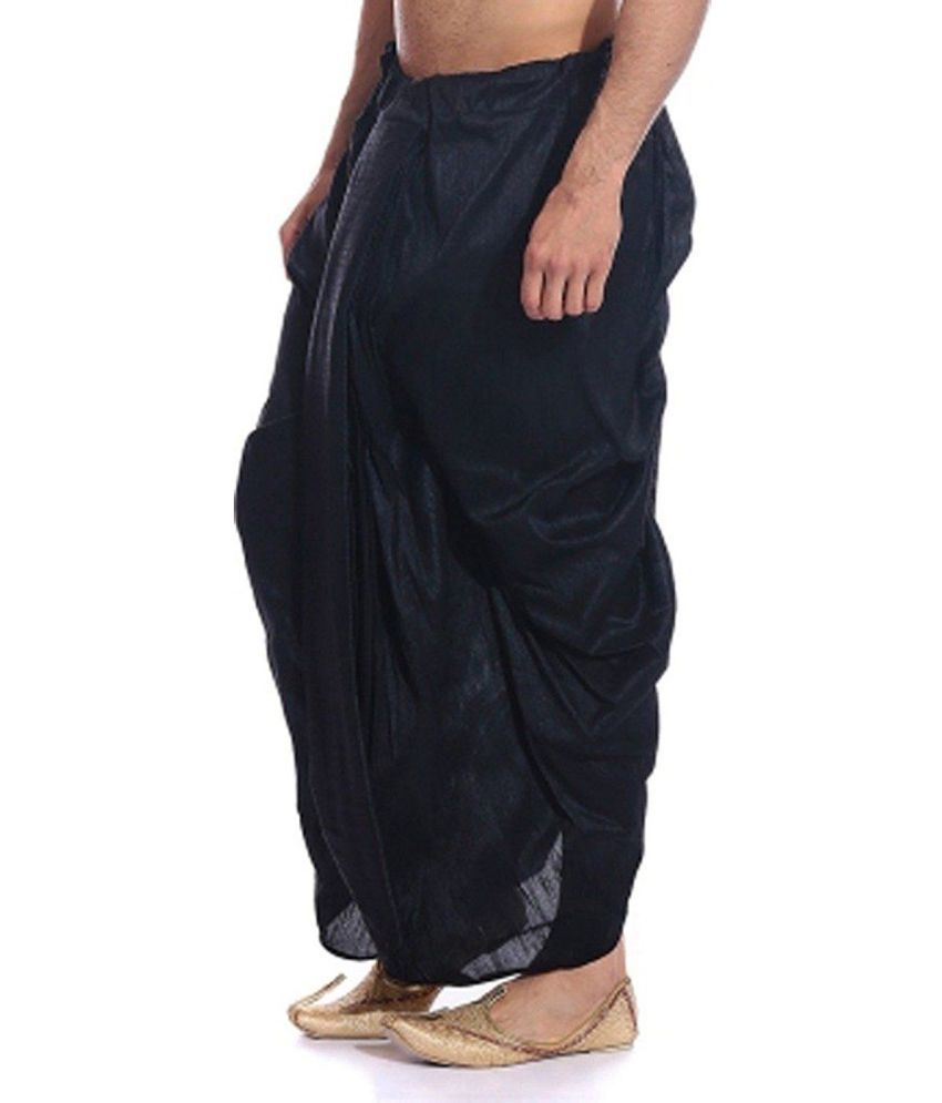 black dhoti and black shirt