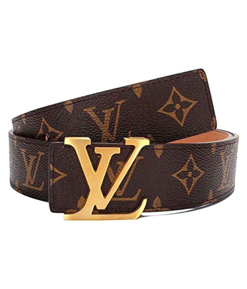 LV Belt Brown Leather Casual Belt - Pack of 1: Buy Online at Low Price ...