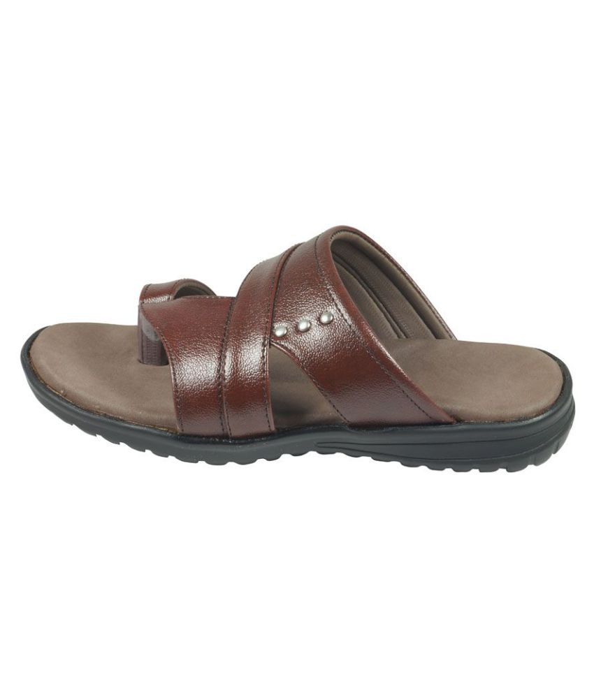 Doctor choice MCR-9010-BROWN-8 Brown Leather Slippers Price in India ...