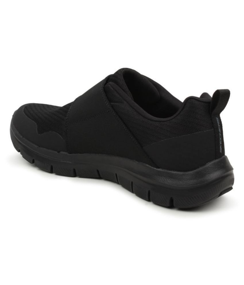 skechers black no lace shoes