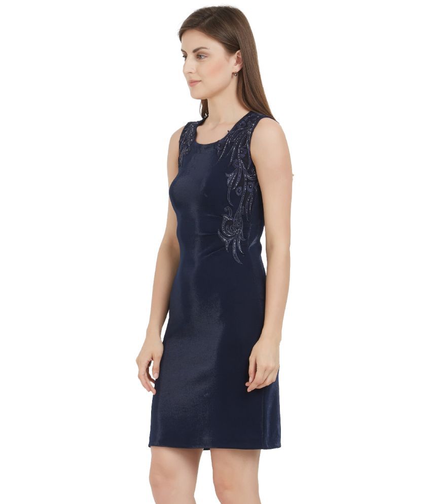 Soie Polyester Navy Regular Dress - Buy Soie Polyester ...