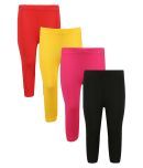 Greenwich Pack of 4 Girls 100% Cotton Capris ( Red )