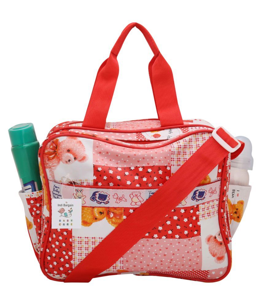 Indi Bargain Red PU Diaper Bag ( 26 cm Buy Indi Bargain Red PU Diaper