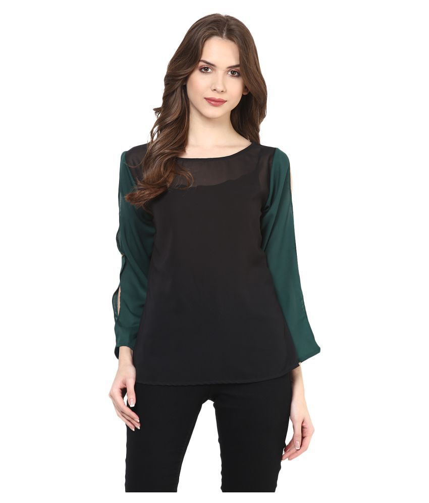     			Zima Leto Polyester Regular Tops - Black