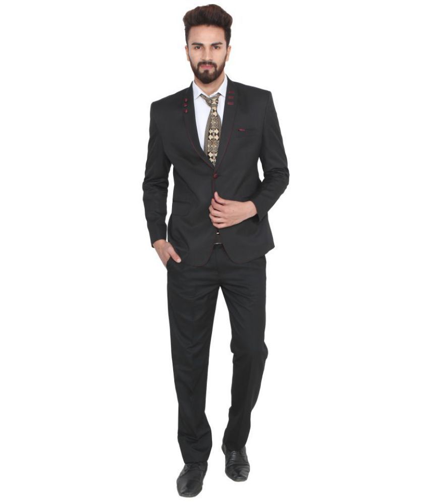 Hangup Black Solid Formal 2 Piece Suits - Buy Hangup Black Solid Formal ...