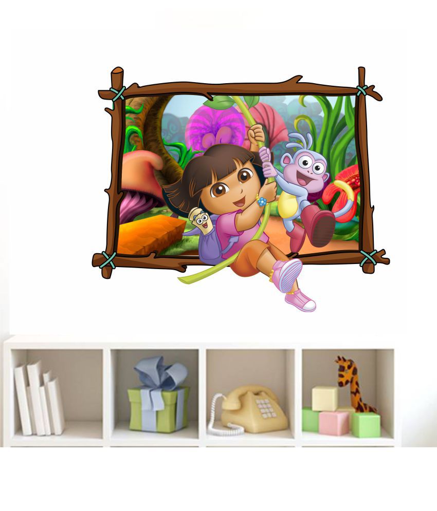 wall dreams Dora Buji Cartoon Characters Sticker ( 60 x 60 cms ) - Buy wall  dreams Dora Buji Cartoon Characters Sticker ( 60 x 60 cms ) Online at Best  Prices in India on Snapdeal