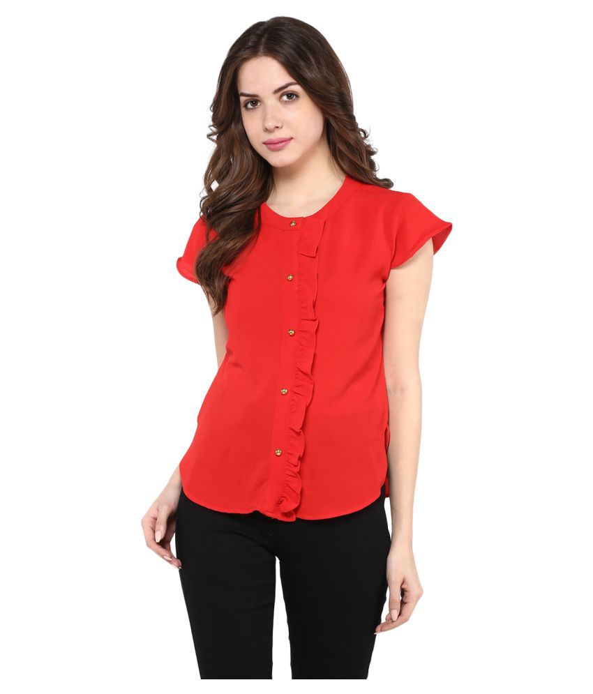     			Zima Leto Polyester Regular Tops - Red